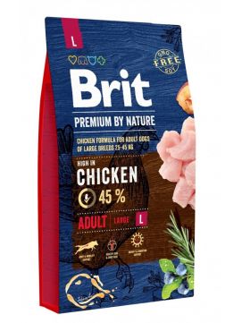 Brit Premium By Nature Chicken Adult Kurczak Karma Dla Dorosłych Psów Dużych Ras L 8 + 1 kg